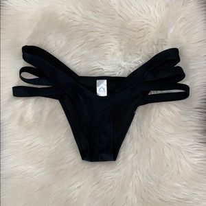 High waisted strappy bikini bottom